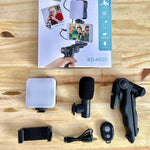 Kit completo para creadores Micrófono + trípode + luz + control Bluetooth