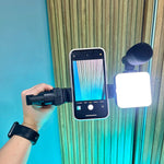 Kit completo para creadores Micrófono + trípode + luz + control Bluetooth